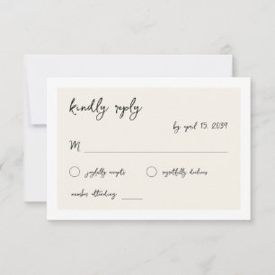 Moderne Vintage Retro Handschrift Hochzeit RSVP Karte