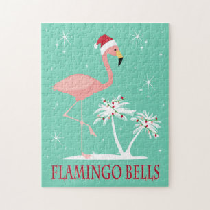 MODERNE VINTAGE RETRO WEIHNACHTSFLAMINGO PUZZLE
