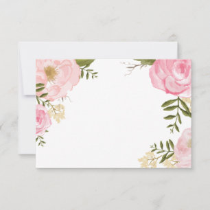Moderne Vintage-Rosa-Blumen-Hochzeits-Leerkarte