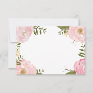 Moderne Vintage rosa Blumenkarte