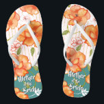 Moderne Vintage Rose | GASTGESCHENK HOCHZEIT Flip Flops<br><div class="desc">Wunderschöne orangefarbene Rose begleitet von rosa und weiße Blume auf einem Golden Wire Trellis.</div>