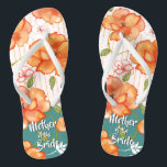 Moderne Vintage Rose | GASTGESCHENK HOCHZEIT Flip Flops<br><div class="desc">Wunderschöne orangefarbene Rose begleitet von rosa und weiße Blume auf einem Golden Wire Trellis.</div>