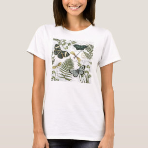 moderne Vintage Schmetterlinge und Libellen T-Shirt