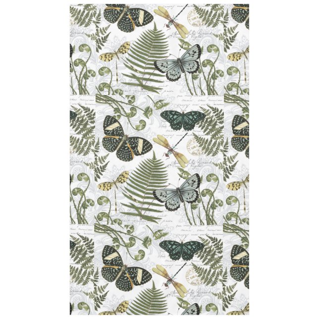 moderne Vintage Schmetterlinge und Libellen Tischdecke (Vorderseite)