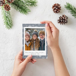 Moderne Vintage Schneeflocken Foto Feiertagskarte