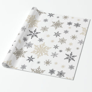 moderne Vintage Schneeflocken Geschenkpapier