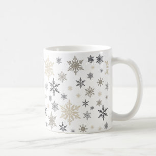 moderne Vintage Schneeflocken Tasse