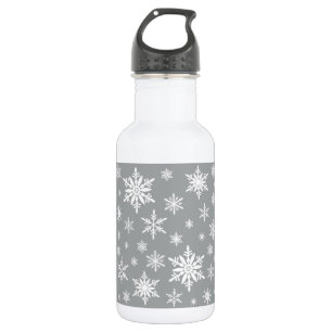 moderne Vintage Schneeflocken Trinkflasche