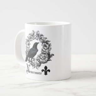 moderne vintage schwarze Halloween-Krähe Jumbo-Tasse