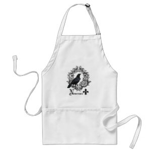moderne vintage schwarze Halloween-Krähe Schürze