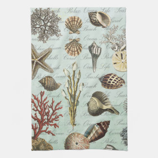 Moderne Vintage Seashells Küchentuch