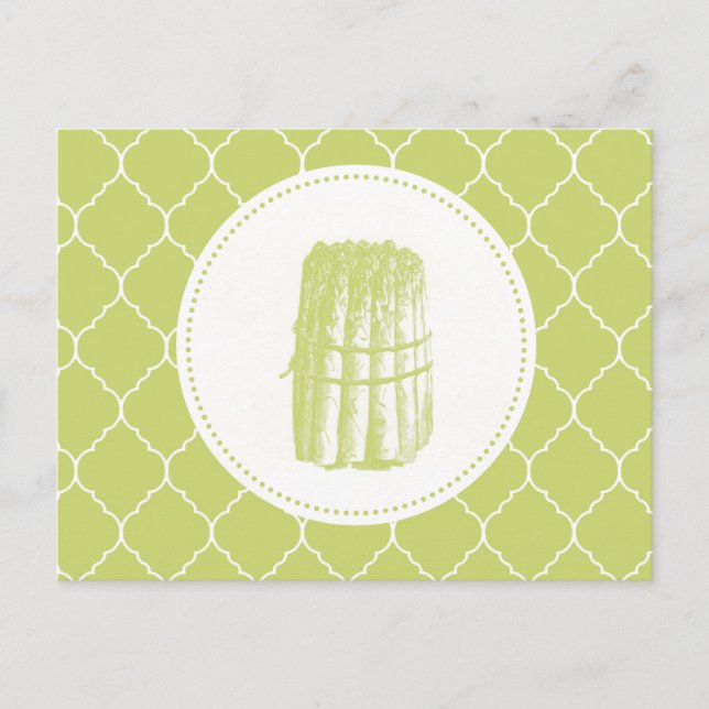 moderne Vintage-Spargel Postkarte (Vorderseite)