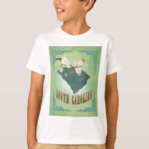 Moderne Vintage Staats-Karte South Carolina - Grü T-Shirt