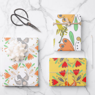 Moderne vintage süße Geburtstagsgeschenke für sie Geschenkpapier Set