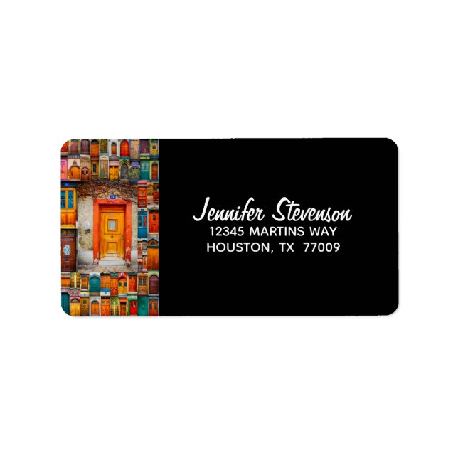 Moderne Vintage Türfotografie Adressaufkleber (Vorne)