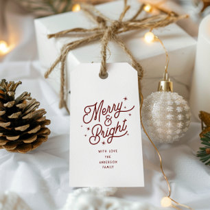 Moderne, Vintage und helle Schrift   Rot Geschenkanhänger