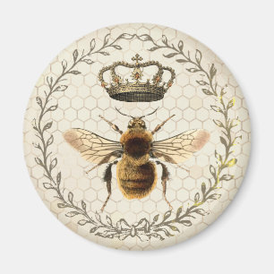Moderne Vintage Waben Königin Biene Magnet