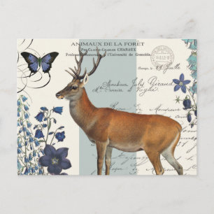 moderne vintage Waldhirsche Postkarte