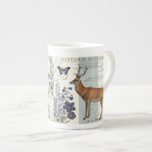 moderne Vintage Waldrotwild Prozellantasse