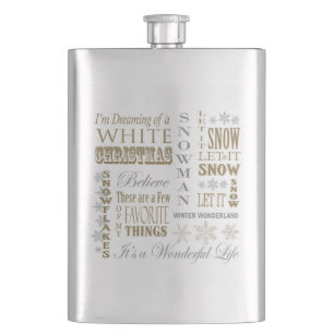 moderne vintage Weihnachtswörter Flachmann
