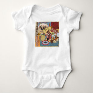 moderne Vintage Western Cowgirl Baby Strampler