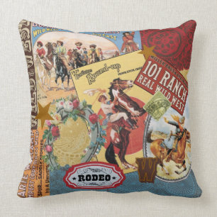 moderne vintage Western-Cowgirl Kissen