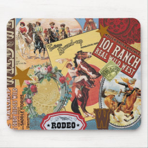 moderne Vintage Western Cowgirl Mousepad