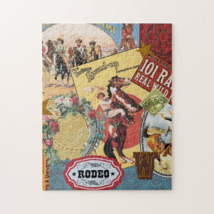 moderne vintage Western-Cowgirl Puzzle