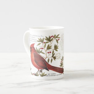 moderne vintage winter kardinal prozellantasse