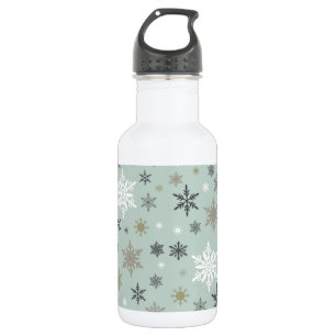 moderne vintage-winter-schneeflocken edelstahlflasche