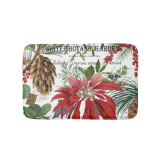 Moderne vintage Wintergarten Blumen Badematte