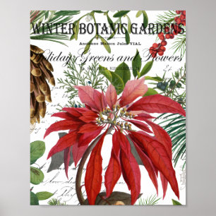 Moderne Vintage-Wintergarten-Blumen-Postkarte Poster