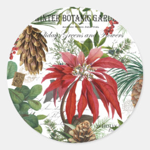 Moderne vintage Wintergarten-Blumen Runder Aufkleber