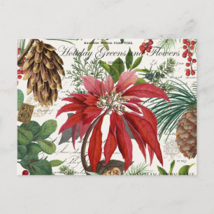 Moderne vintage Wintergarten Blumenpostkarte Postkarte