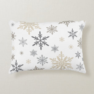 Moderne Vintage Winterschneeflocken Dekokissen