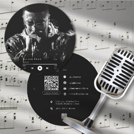 Moderne Vinyl Record Musician Foto Business Card Feiertagskarte