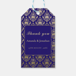 Moderne Violet-Lila- und Gold-Muster-Hochzeit Geschenkanhänger