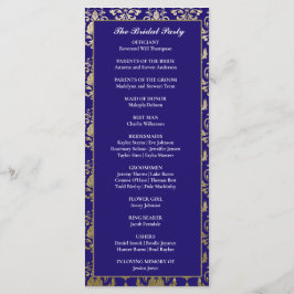 Moderne Violet-Lila- und Gold-Muster-Hochzeit Programm