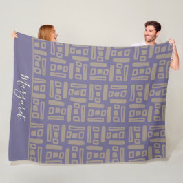moderne violette braune personalisierte Namensmono Fleecedecke