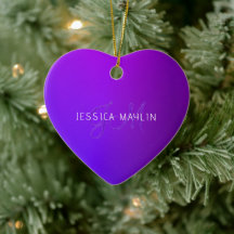 Moderne violette Farbverlauf Name & Monogramm 
