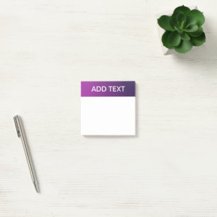 Moderne violette Gradient-Ombre & editierbarer wei Post-it Klebezettel