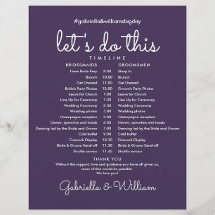 Moderne violette Hochzeitsplan-Zeitachse