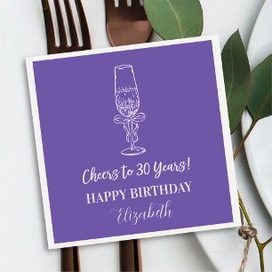 Moderne Violette jubelt bis 30 Jahre Geburtstag Na Serviette
