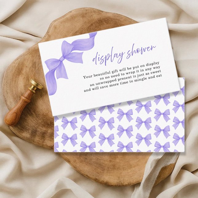 Moderne Violette Kokette Bogen-Display-Dusche Begleitkarte (Von Creator hochgeladen)