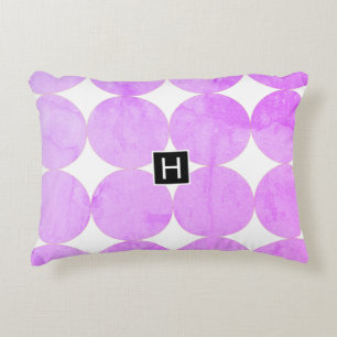 Moderne violette Kreise Monogramm Dekokissen