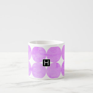 Moderne violette Kreise Monogramm Espressotasse