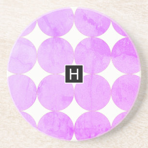 Moderne violette Kreise   Monogramm Getränkeuntersetzer