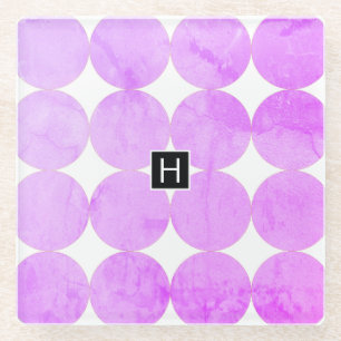 Moderne violette Kreise   Monogramm Glasuntersetzer