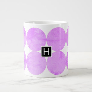 Moderne violette Kreise Monogramm Jumbo-Tasse
