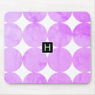 Moderne violette Kreise   Monogramm Mousepad